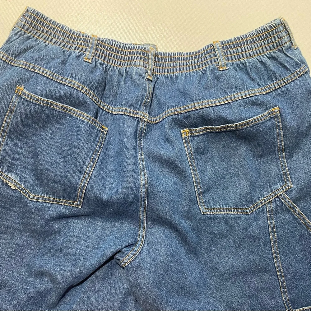 GOOD- Size 42L Mens Habands Ice House Flannel Lined Pants Warm Insulated Blue
